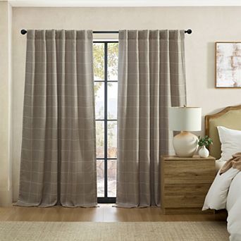 Elrene Home Fashions Sawyer Windowpane Plaid Blackout Window Curtain