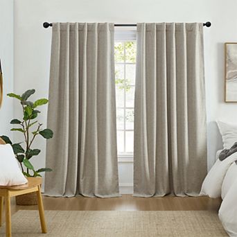 Elrene Home Fashions Solace Max-Blackout Solid Texture Window Curtain Panel