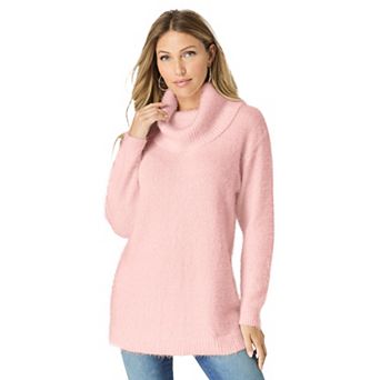 Roaman's Women's Plus Size Eyelash Cowl Neck Sweater