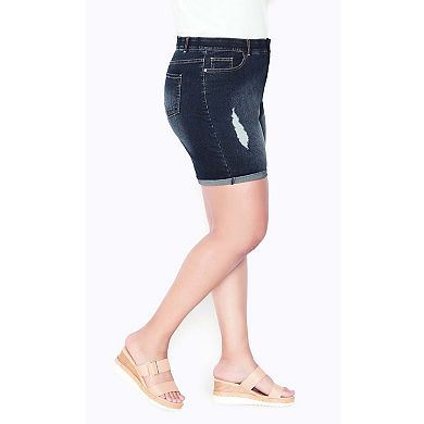 Avenue Women's Plus Size Giana Ripped Short