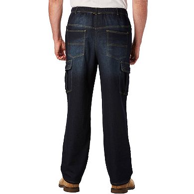 KingSize Men's Big & Tall Relaxed Fit Cargo Denim Look Sweatpants