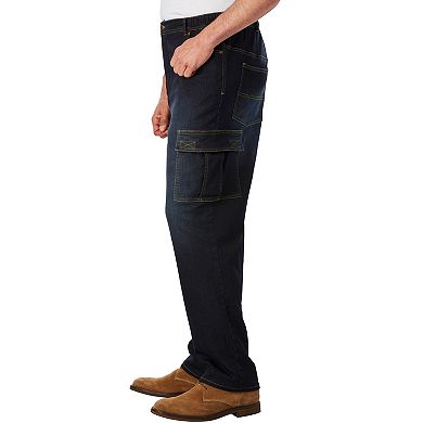 KingSize Men's Big & Tall Relaxed Fit Cargo Denim Look Sweatpants