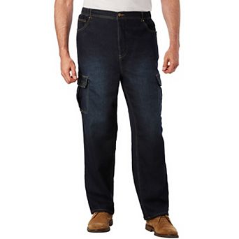 KingSize Men's Big & Tall Relaxed Fit Cargo Denim Look Sweatpants
