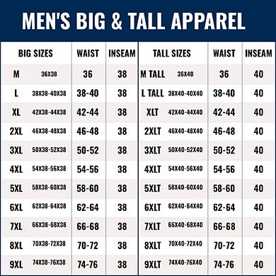 KingSize Men's Big & Tall KS Signature Collection No Hassle Classic Fit Expandable Waist Plain Front