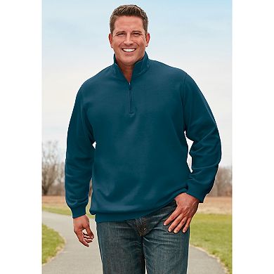 KingSize Men's Big & Tall Quarter Zip-Front Fleece Jacket