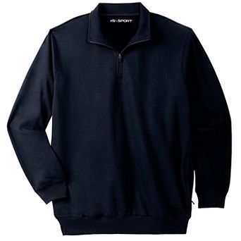KingSize Men's Big & Tall Quarter Zip-Front Fleece Jacket