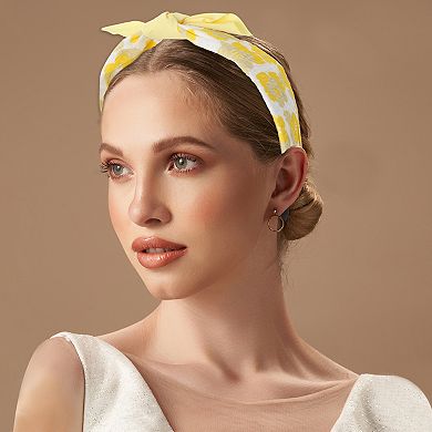 Elegant Flower Pattern Headbands For Children 6.30"x4.72"x2.05" Yellow 1 Pcs
