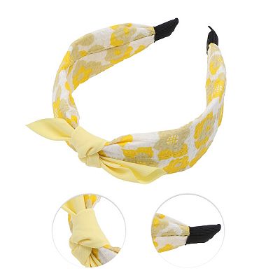 Elegant Flower Pattern Headbands For Children 6.30"x4.72"x2.05" Yellow 1 Pcs