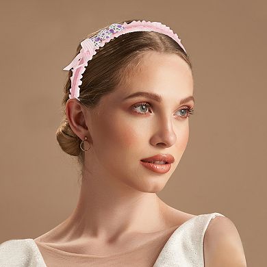 Elegant Mesh Headbands For Children 5.51"x4.72"x0.28" Orange Rose Red 2 Pcs