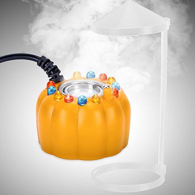 Yellow Pumpkin Mist Maker Fogger With Splash Guard For Halloween