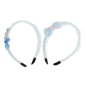 Elegant Mesh Headbands For Children Girls 5.51"x4.72"x0.28" Lake Blue 2 pc