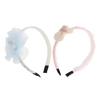 Classic Elegant Mesh Headbands For Children 5.51"x4.72"x0.55" Blue Pink 2 pc