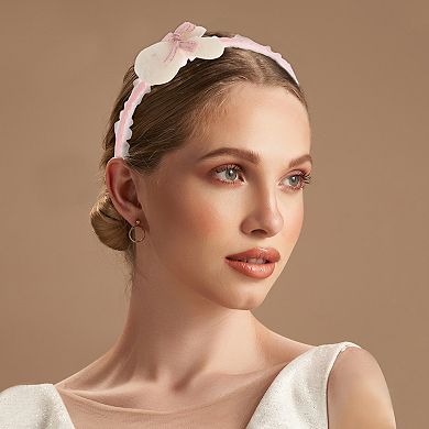 Classic Elegant Mesh Headbands For Children 5.51"x4.72"x0.55" Blue Pink 2 Pcs