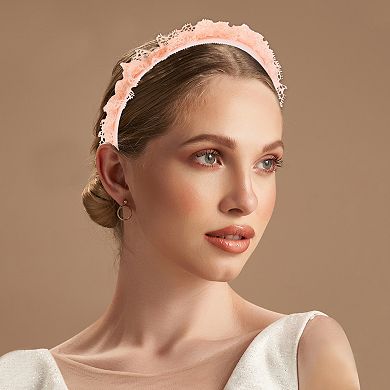 Elegant Mesh Headbands For Children 5.51"x4.72"x0.28" Lake Blue Orange 2 Pcs