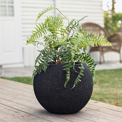 LuxenHome 14.5" Round Bowl Plastic Planter