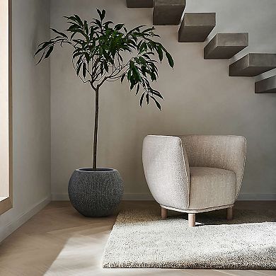 LuxenHome 14.5" Round Bowl Plastic Planter