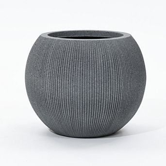LuxenHome 14.5" Round Bowl Plastic Planter