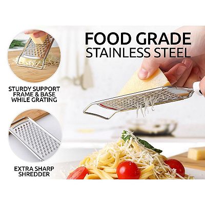 Yatlte Stainless Steel Cheese Grater, Professional Cheese Graters For Kitchen Stainless Steel Handheld, Metal Lemon Zester Grater With Handle For Cheese, Chocolate, Spices, Kitchen Gadgets And Tools