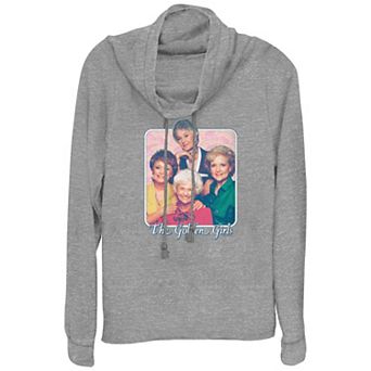 Plus Size The Golden Girls Vintage Portrait Cowlneck Graphic Lightweight Long Sleeve