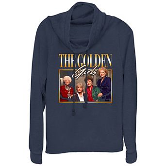 Plus Size The Golden Girls Classic Portrait Cowlneck Graphic Lightweight Long Sleeve