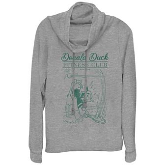 Disney's Donald Duck Fitness Club Plus Size Cowlneck Graphic Lightweight Long Sleeve