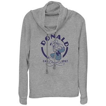 Disney's Donald Duck Sail Away Plus Size Cowlneck Graphic Lightweight Long Sleeve