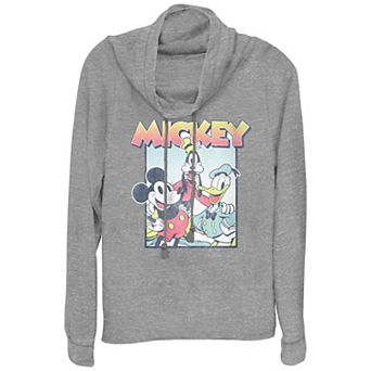 Disney's Mickey Mouse And Friends Vintage Photo Plus Size Cowlneck Graphic Lightweight Long Sleeve