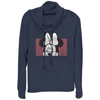 Disney's Minnie Mouse Cute Smile Plus Size Cowlneck Graphic Lightweight Long Sleeve