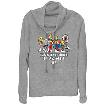 Disney's Schoolhouse Rock! Knowledge Is Power Character Lineup Women's Cowlneck Graphic Lightweight Long Sleeve