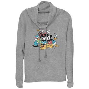 Disney's Mickey Mouse And Friends Original Group Women's Cowlneck Graphic Lightweight Long Sleeve