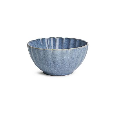 Sango Frill Reactive Blue 12-Piece Dinnerware Set