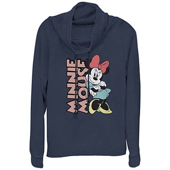 Disney's Minnie Mouse Lean On Me Women's Cowlneck Graphic Lightweight Long Sleeve