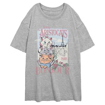 Disney's The Aristocats Bonjour Paris Juniors' Oversized Graphic Tee