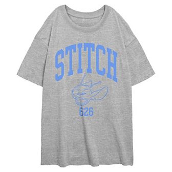 Disney's Lilo & Stitch Angry Face 626 Juniors' Oversized Graphic Tee