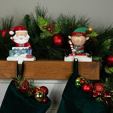 Northlight Santa & Elf Christmas Stocking Holders 2-piece Set