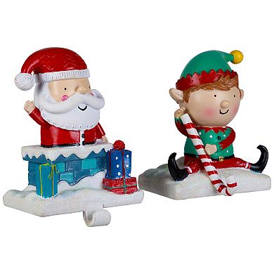 Northlight Santa & Elf Christmas Stocking Holders 2-piece Set