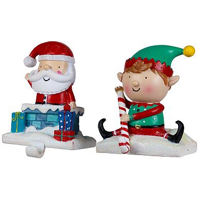 Northlight Santa & Elf Christmas Stocking Holders 2-piece Set