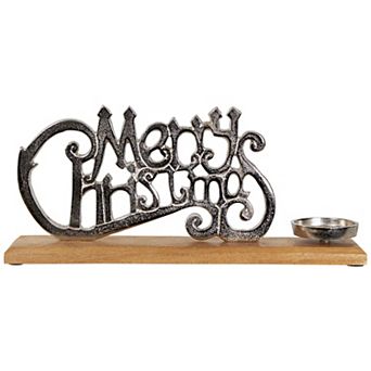 Northlight Merry Christmas Metal Sign Votive Candle Holder