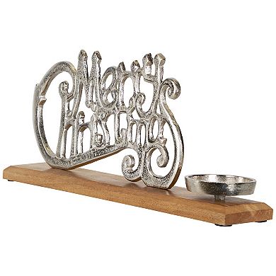 Northlight Merry Christmas Metal Sign Votive Candle Holder