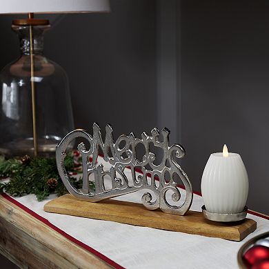 Northlight Merry Christmas Metal Sign Votive Candle Holder