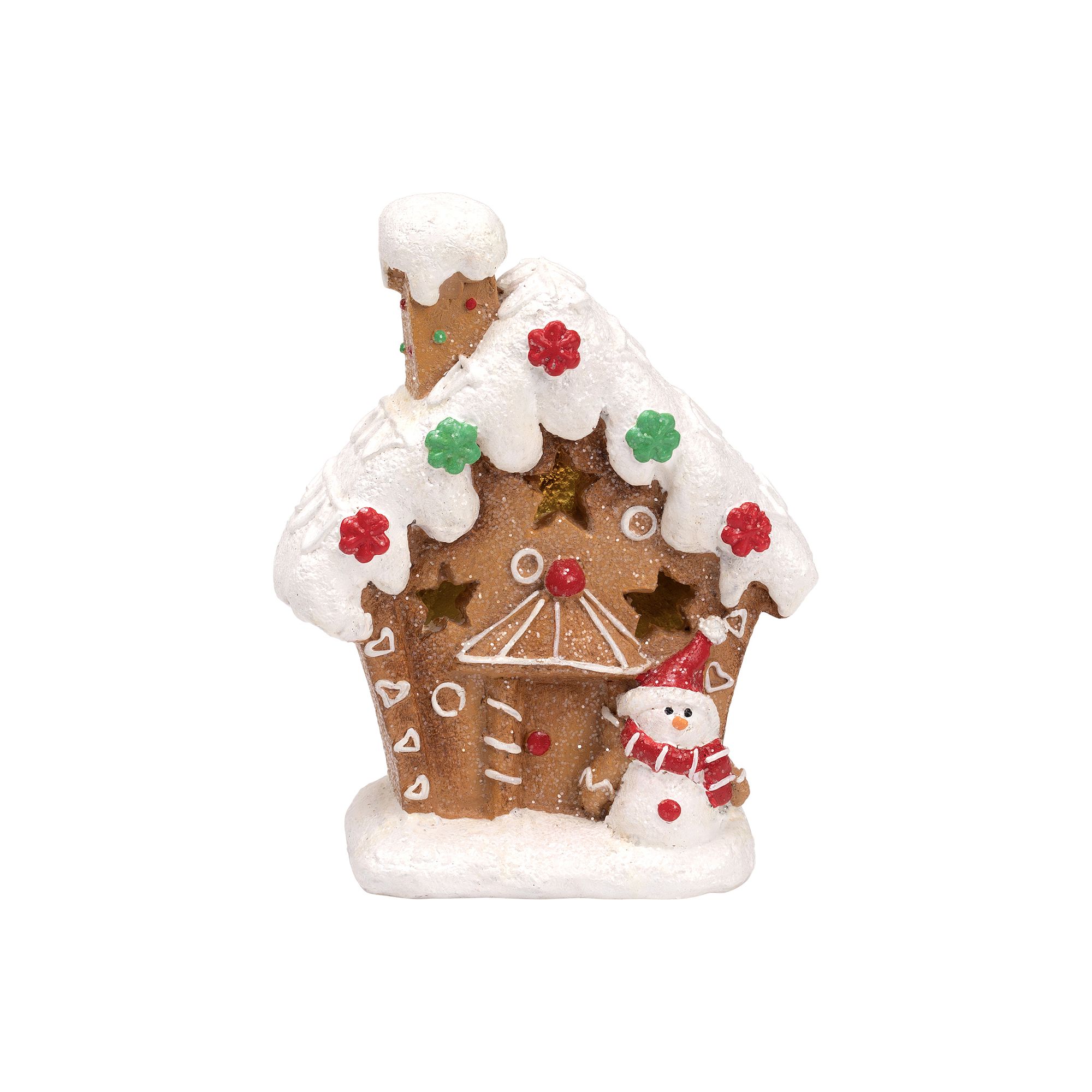Northlight LED Lighted Gingerbread House with Snowman Christmas Decoration,