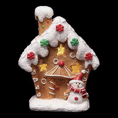 Northlight LED Lighted Gingerbread House with Snowman Christmas Decoration