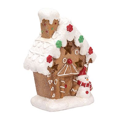Northlight LED Lighted Gingerbread House with Snowman Christmas Decoration