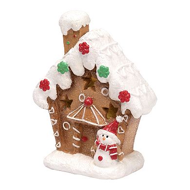 Northlight LED Lighted Gingerbread House with Snowman Christmas Decoration