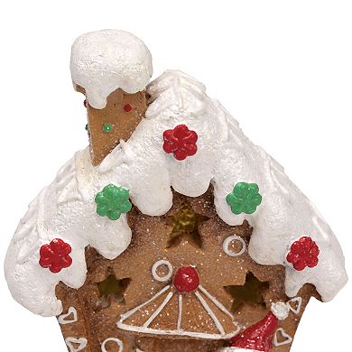Northlight LED Lighted Gingerbread House with Snowman Christmas Decoration
