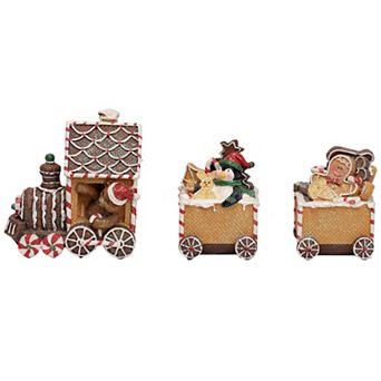 Northlight Gingerbread Candy Cane Train with Gingerbread Man Christmas Decoration