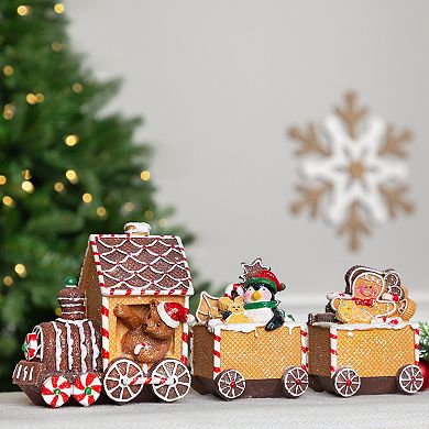 Northlight Gingerbread Candy Cane Train with Gingerbread Man Christmas Decoration