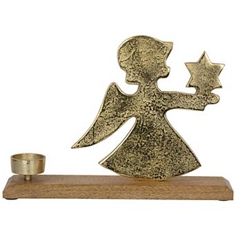 Northlight Angel with Star Metal Christmas Tealight Candle Holder