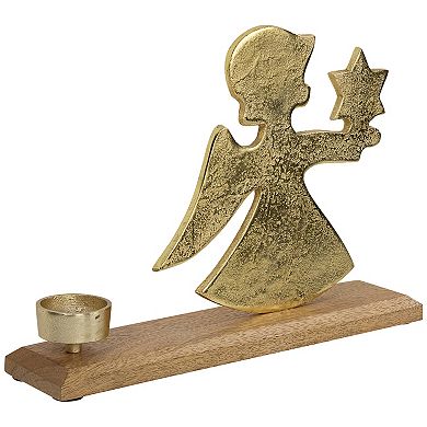 Northlight Angel with Star Metal Christmas Tealight Candle Holder