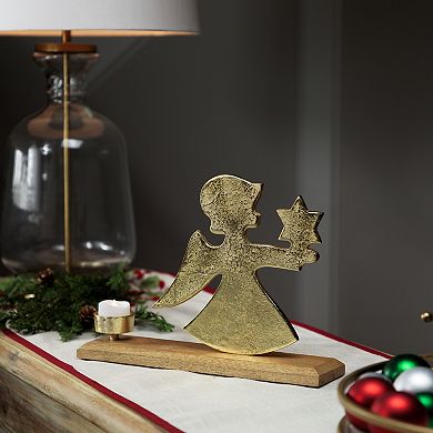 Northlight Angel with Star Metal Christmas Tealight Candle Holder